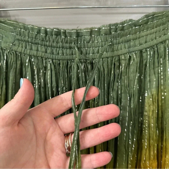 Zara Maxi Skirt Multicolored Metallic Ombré Boho Maxi Skirt 100% Cotton Sz M - Picture 8 of 8